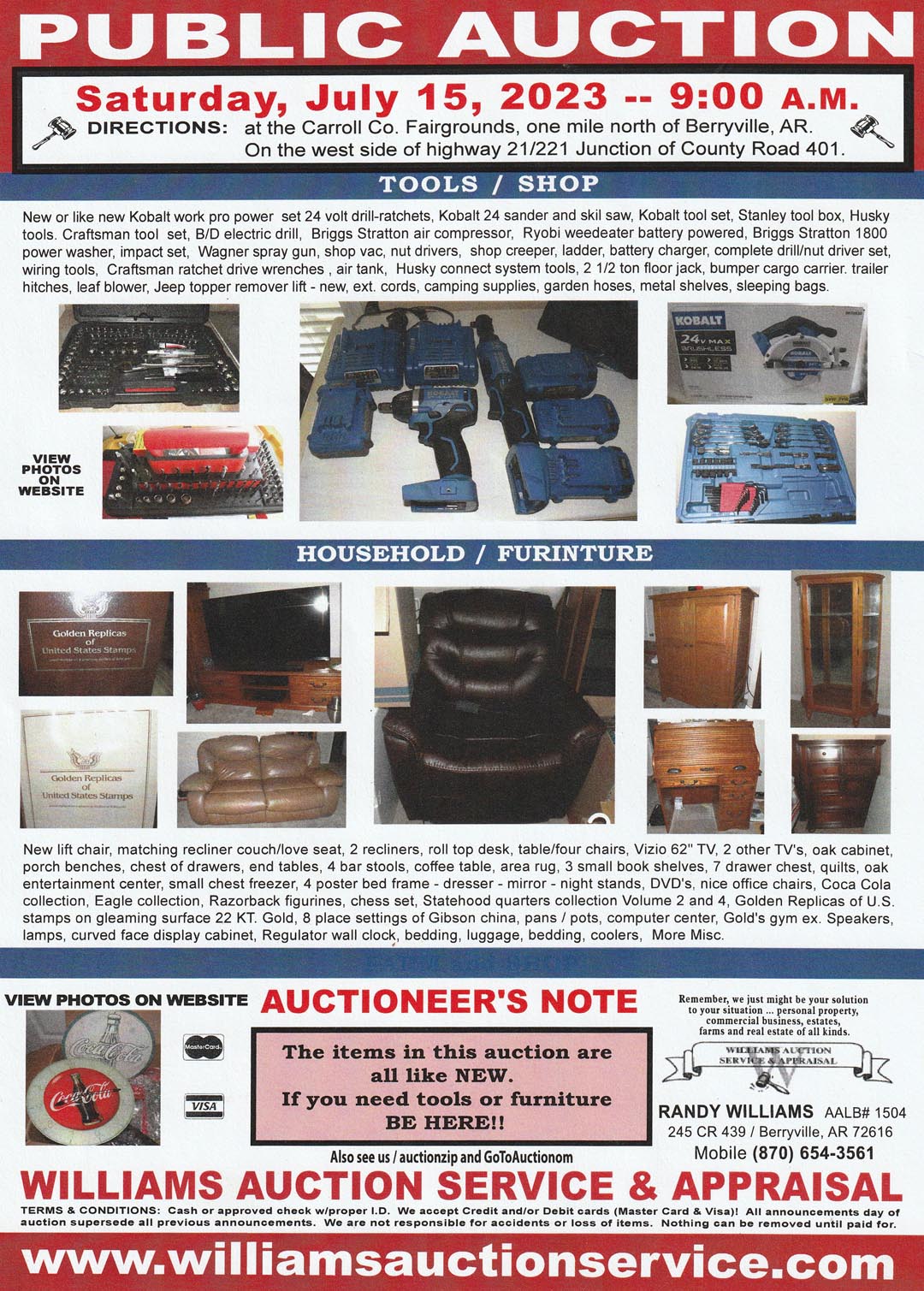 July 15 Public Auction