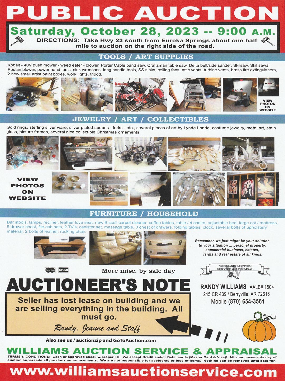 October 28 2023 Public Auction