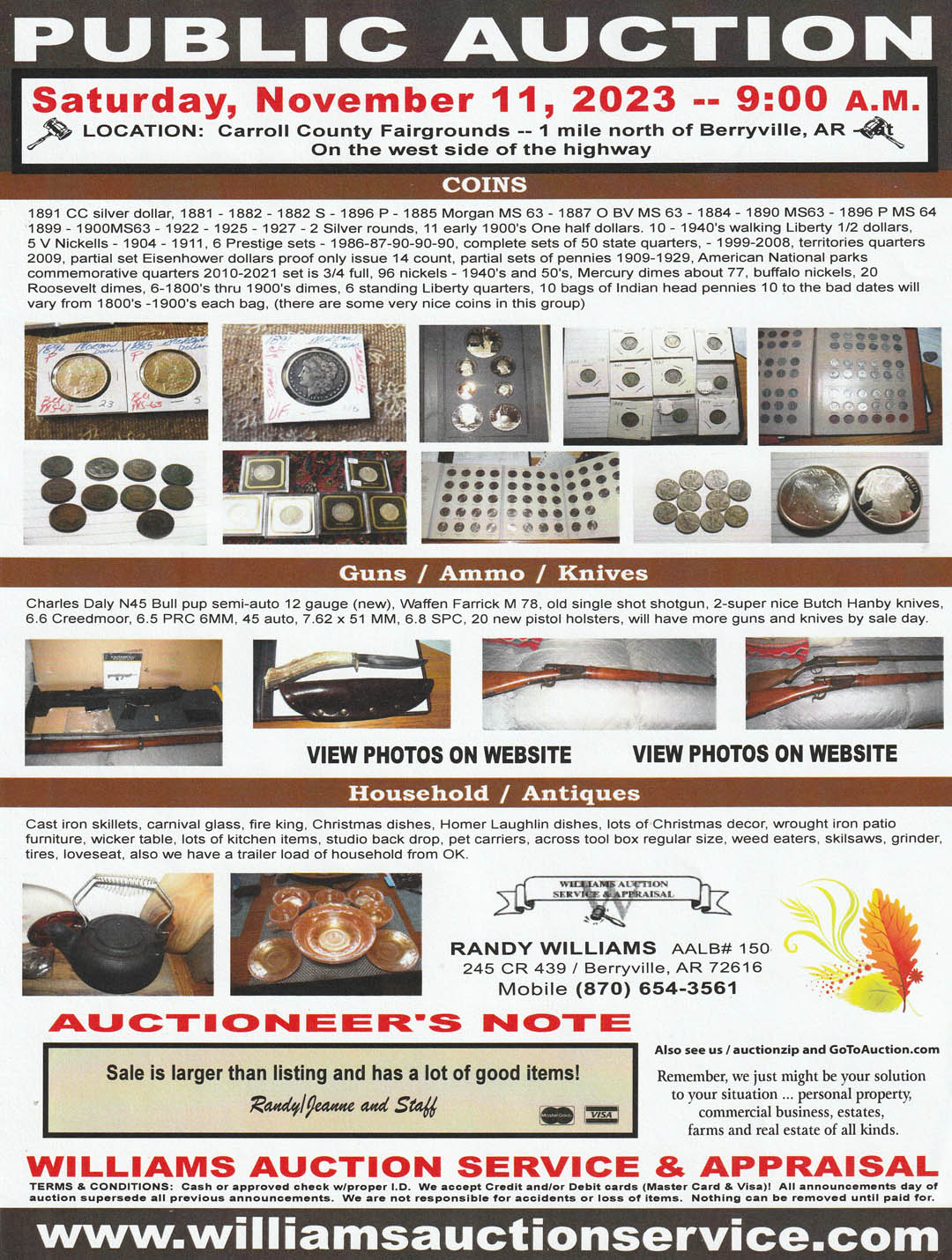 November 11, 2023 Public Auction