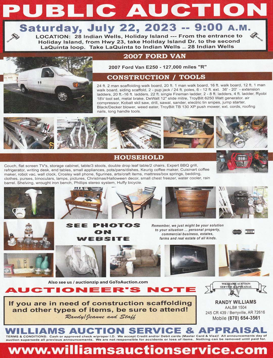 July 15 Public Auction