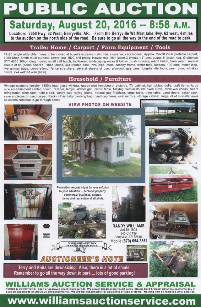 AUCTION AUG 20